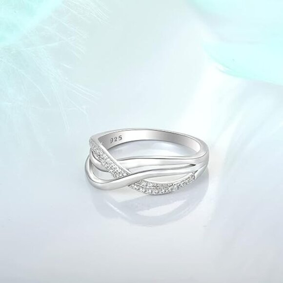 Infinity Ring 925 Sterling Silver Twisted Knot Ring Infinity - Picture 5 of 5